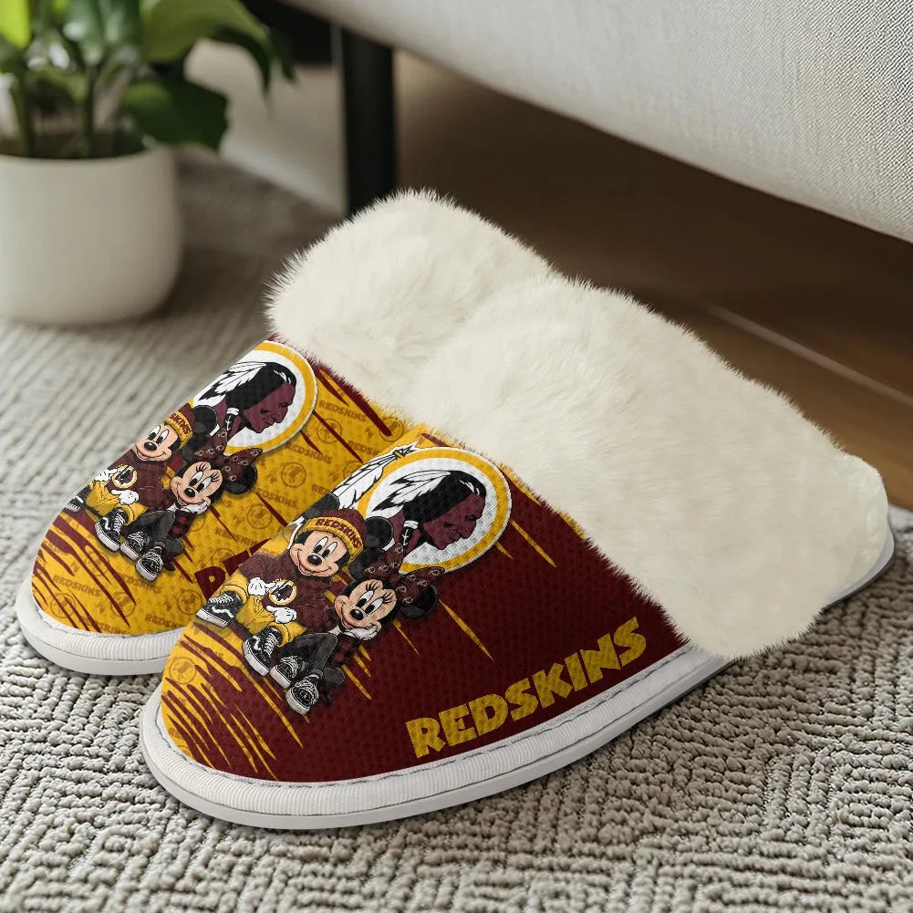 Washington Redskin Winter Comfy Cotton Fuzzy Slippers AZBTFSL000021