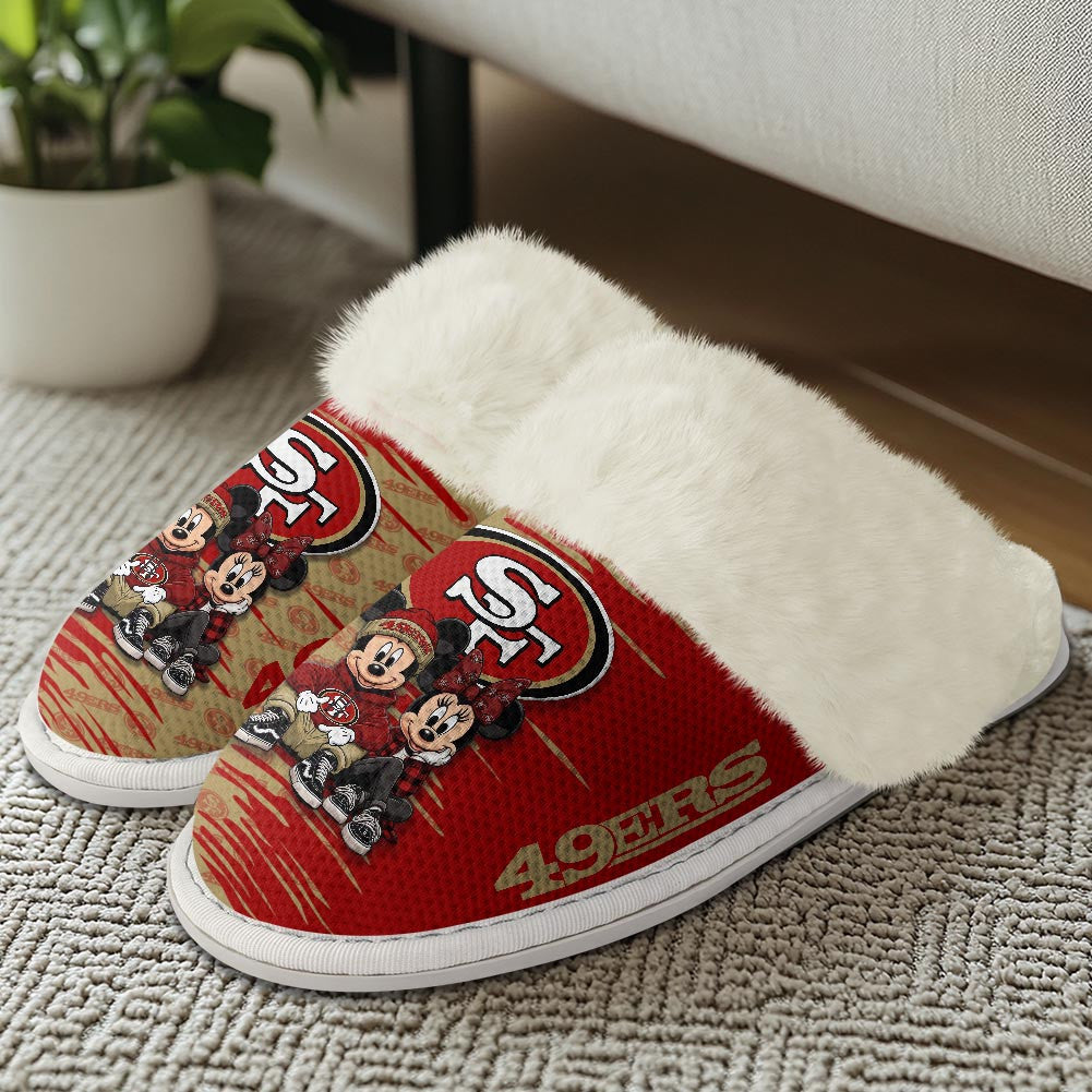 San Francisco 49ers Winter Comfy Cotton Fuzzy Slippers AZBTFSL000020