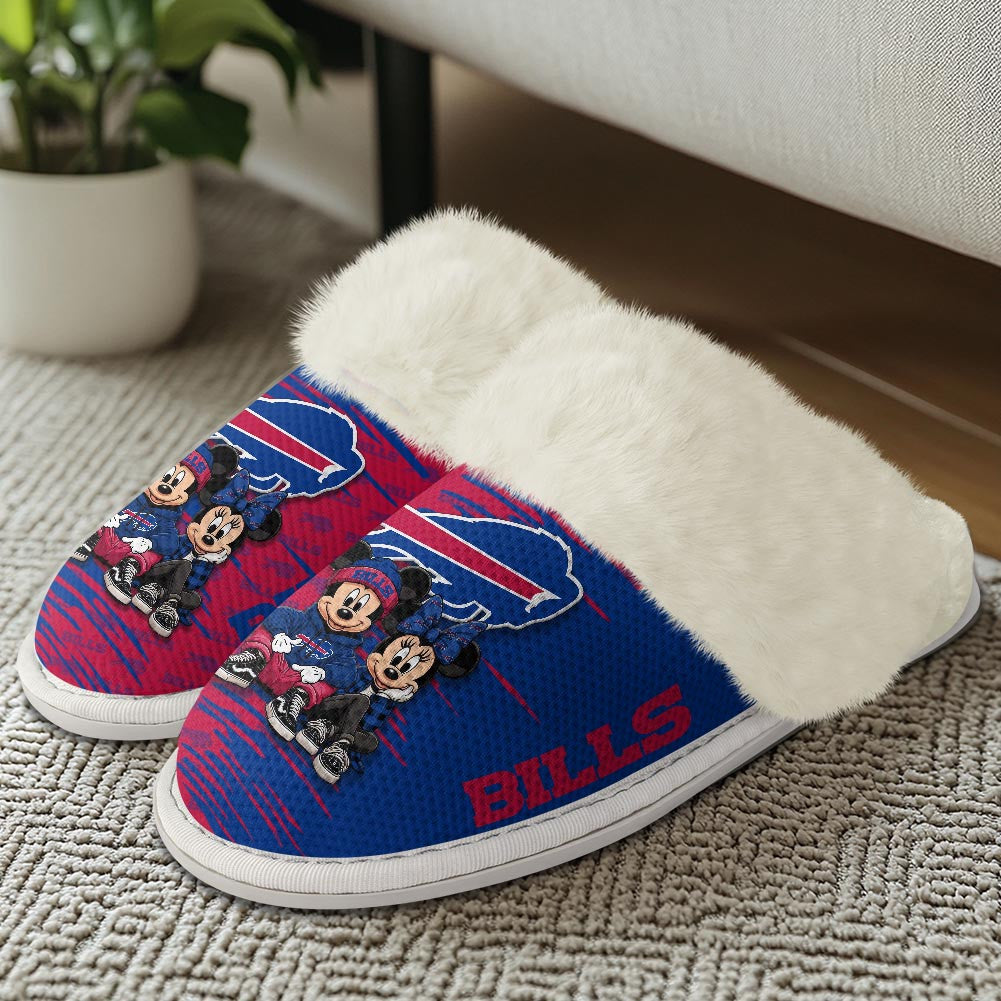Buffalo Bills Winter Comfy Cotton Fuzzy Slippers AZBTFSL000029