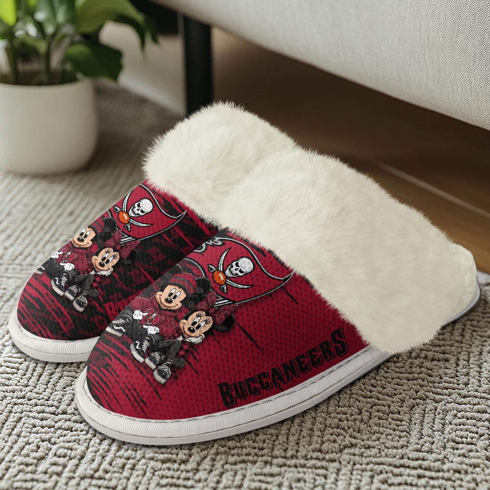Tampa Bay Buccaneers Winter Comfy Cotton Fuzzy Slippers AZBTFSL000002