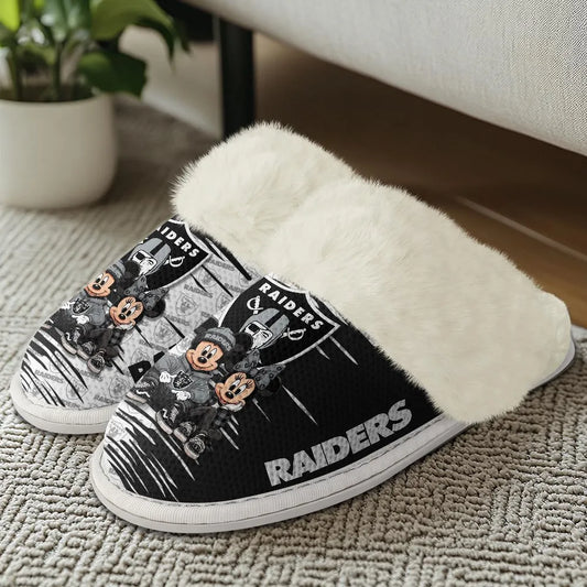 Las Vegas Raiders Winter Comfy Cotton Fuzzy Slippers AZBTFSL000005