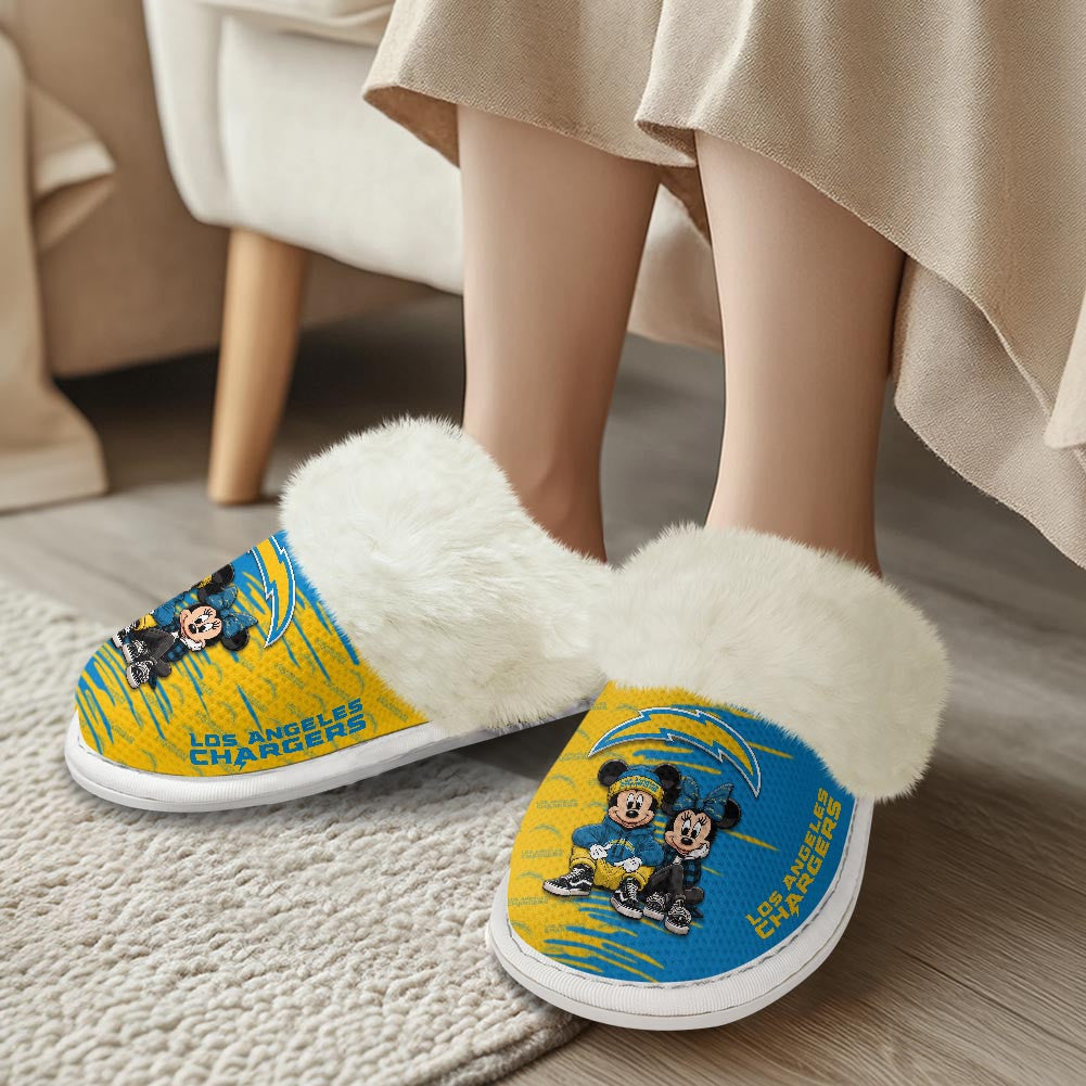 Los Angeles Chargers Winter Comfy Cotton Fuzzy Slippers AZBTFSL000017
