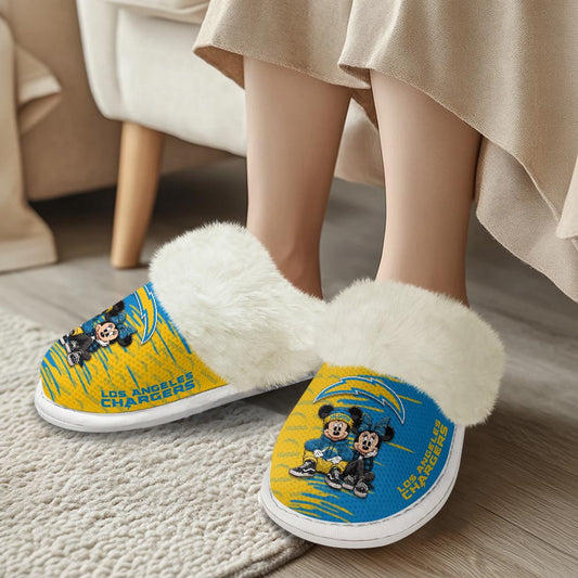 Los Angeles Chargers Winter Comfy Cotton Fuzzy Slippers AZBTFSL000017