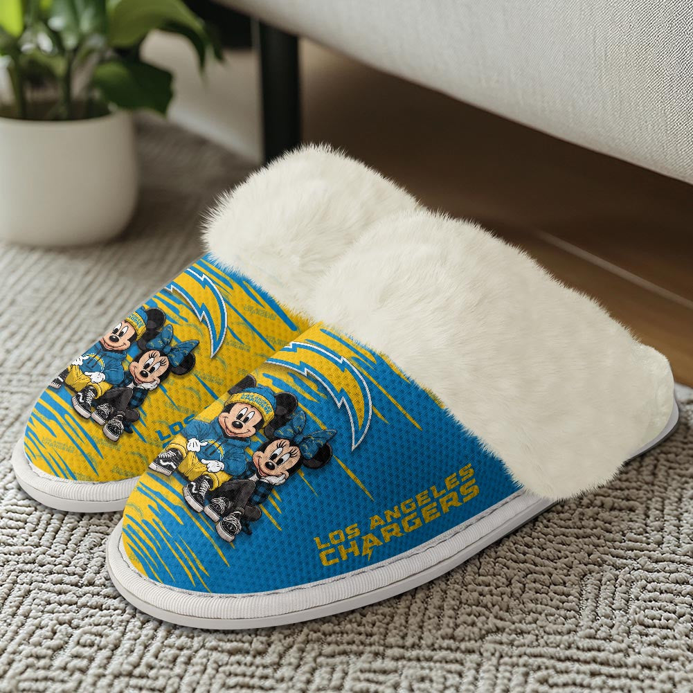 Los Angeles Chargers Winter Comfy Cotton Fuzzy Slippers AZBTFSL000017