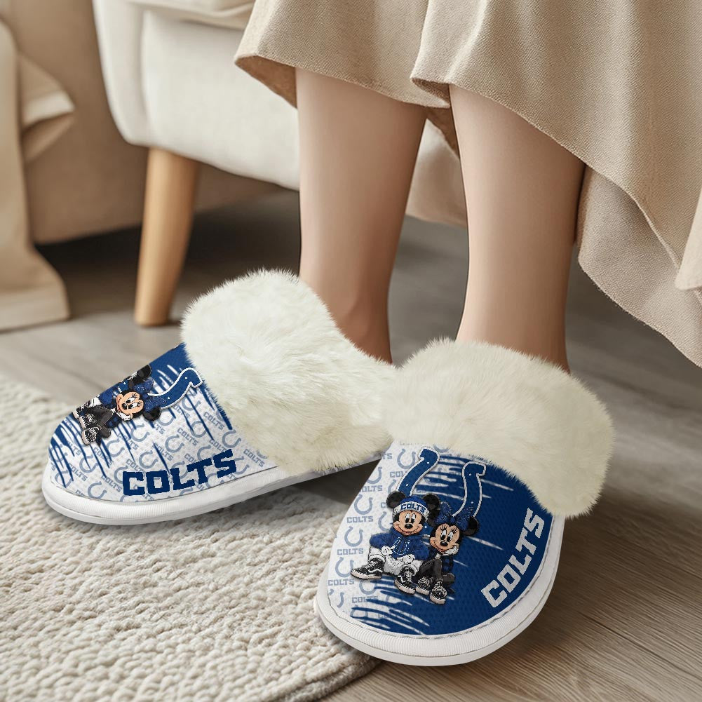 Indianapolis Colts Winter Comfy Cotton Fuzzy Slippers AZBTFSL000010