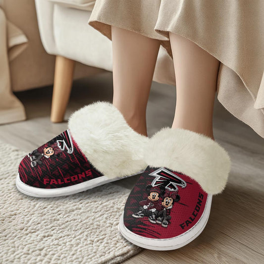 Atlanta Falcons Winter Comfy Cotton Fuzzy Slippers AZBTFSL000016