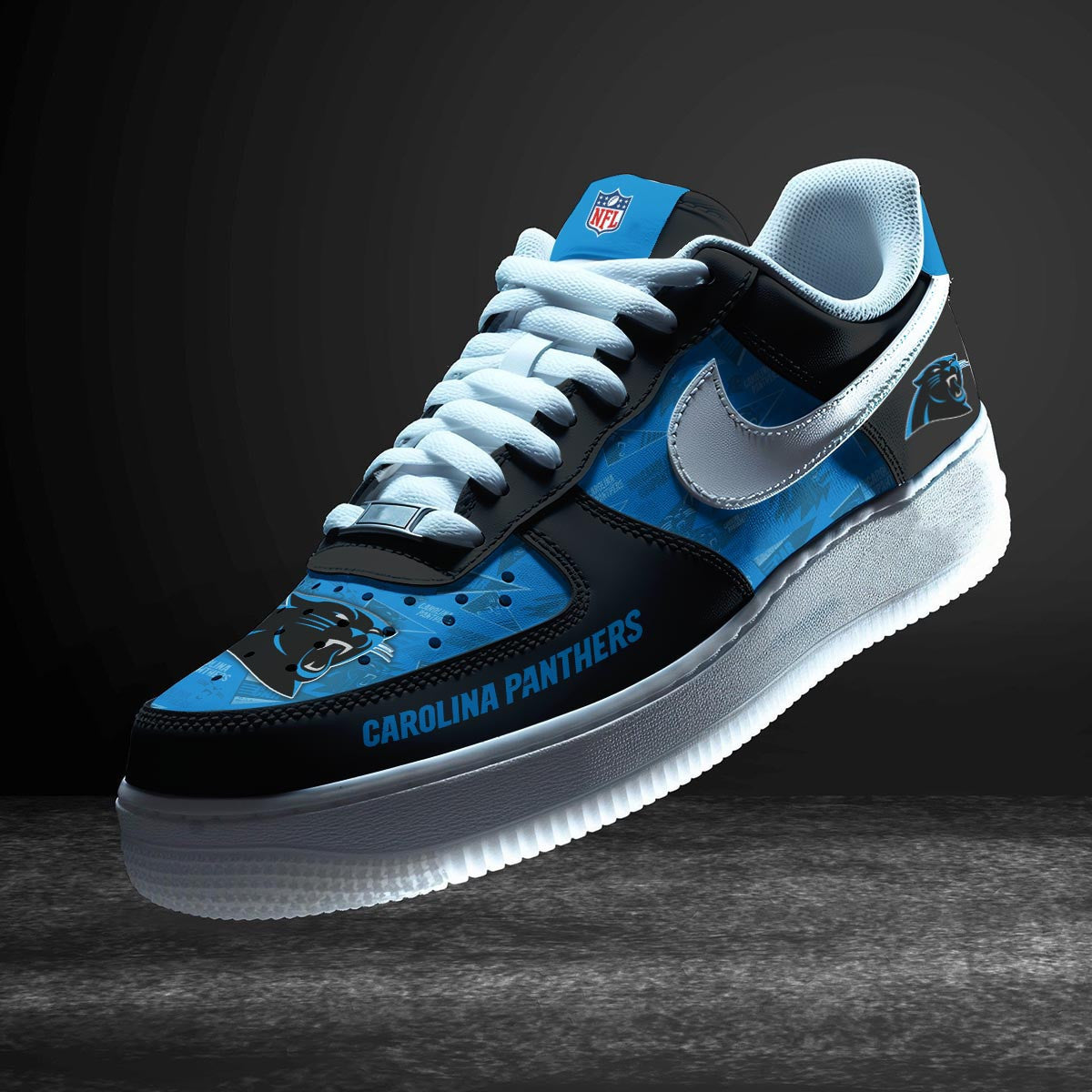Carolina Panthers Personalized  AF1-1 Logo Pattern Sneakers AZBTAF1000340