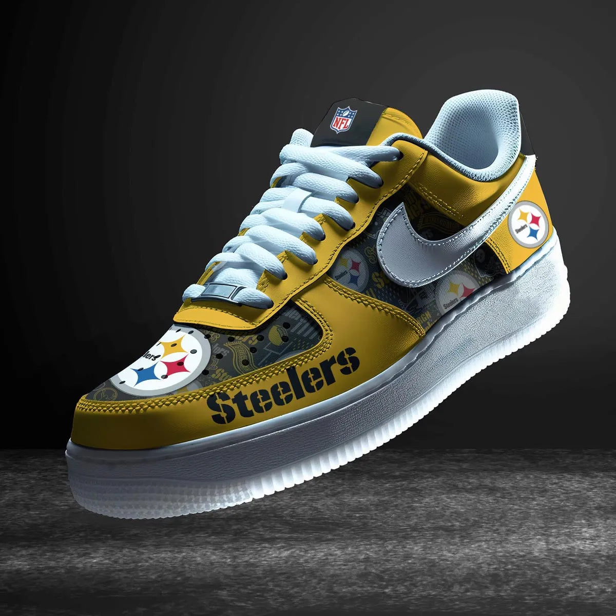 Pittsburgh Steelers Personalized  AF1-1 Logo Pattern Sneakers AZBTAF1000343