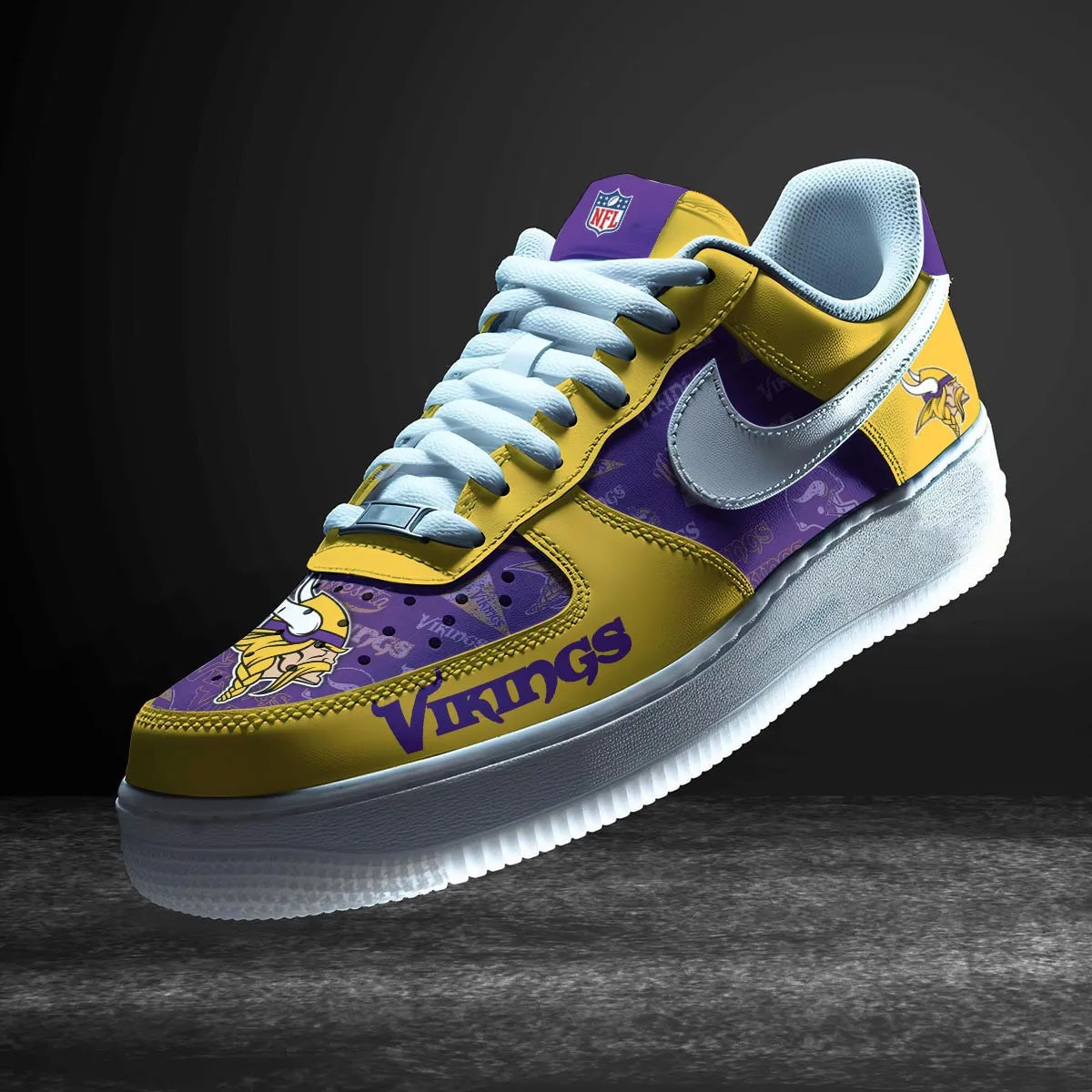 Minnesota Vikings Personalized  AF1-1 Logo Pattern Sneakers AZBTAF1000344