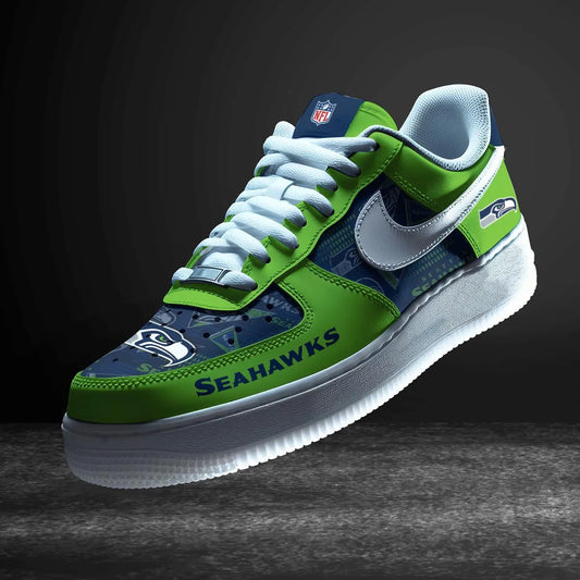 Seattle Seahawks Personalized  AF1-1 Logo Pattern Sneakers AZBTAF1000345