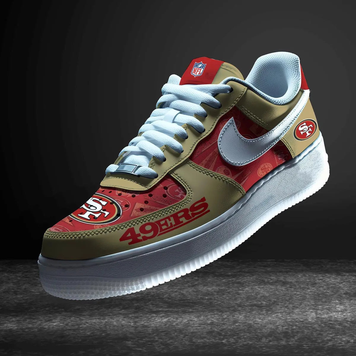 San Francisco 49ers Personalized  AF1-1 Logo Pattern Sneakers AZBTAF1000350