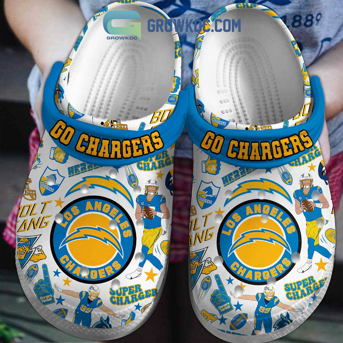 Los Angeles Chargers Clogs Shoes AZBTCL000030