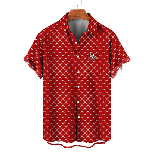 San Francisco 49ers Summer Hawaiian Shirt Logo D2 AZBTHWS000109