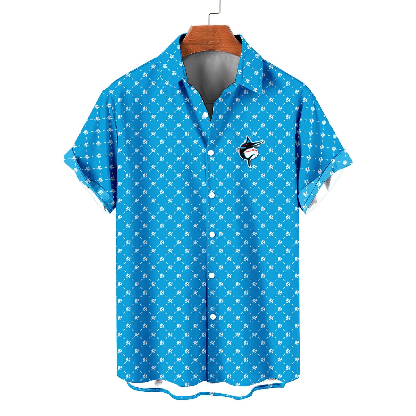 Miami Marlins Summer Hawaiian Shirt Logo D2 AZBTHWS000130