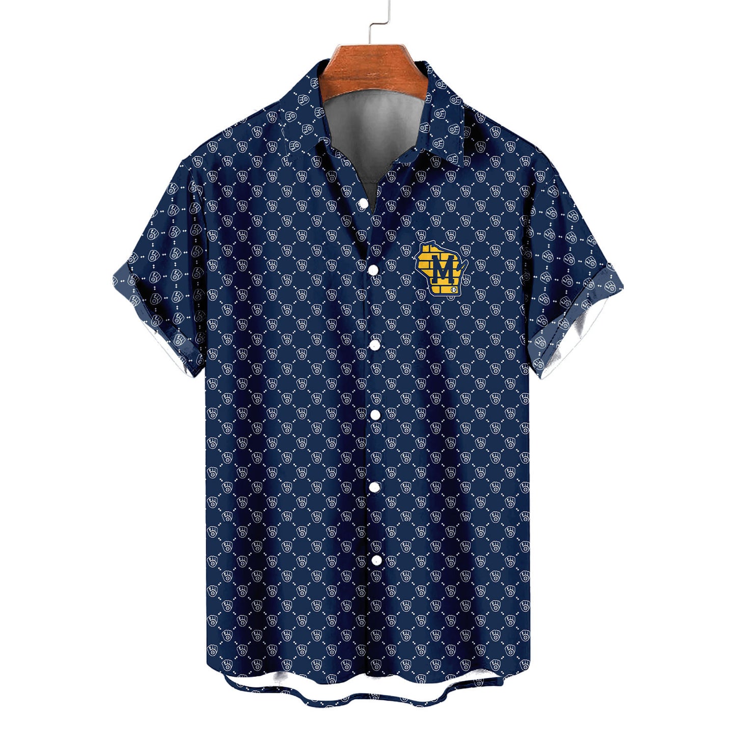 Milwaukee Brewers Summer Hawaiian Shirt Logo D2 AZBTHWS000136