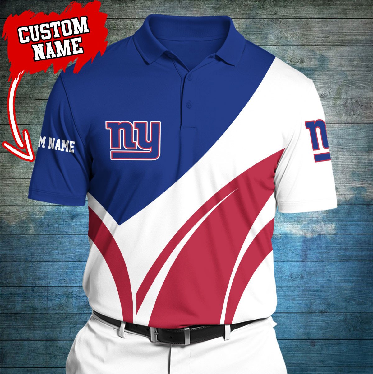 New York Giants Personalized Men Polo Shirt AZBTPLS000201