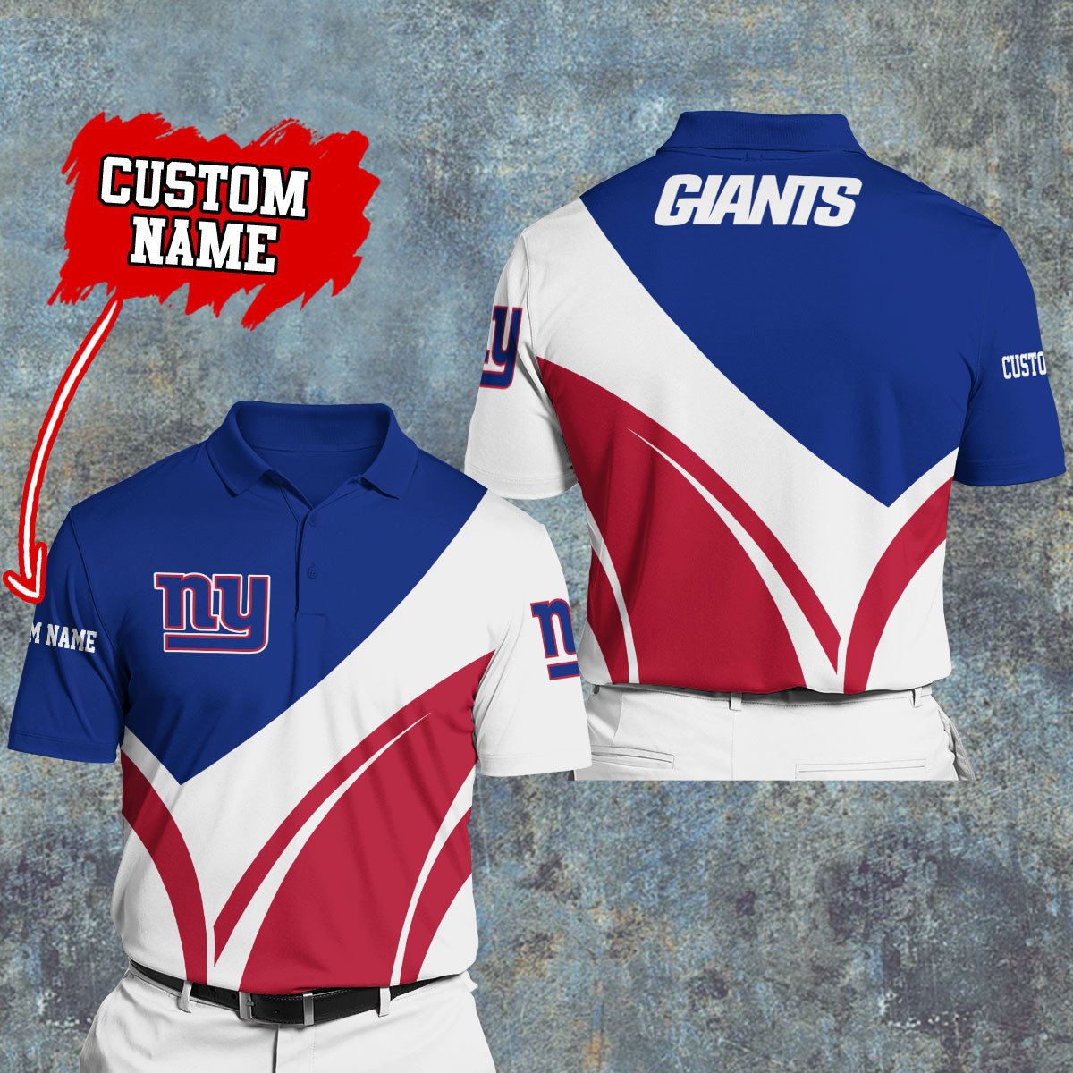 New York Giants Personalized Men Polo Shirt AZBTPLS000201