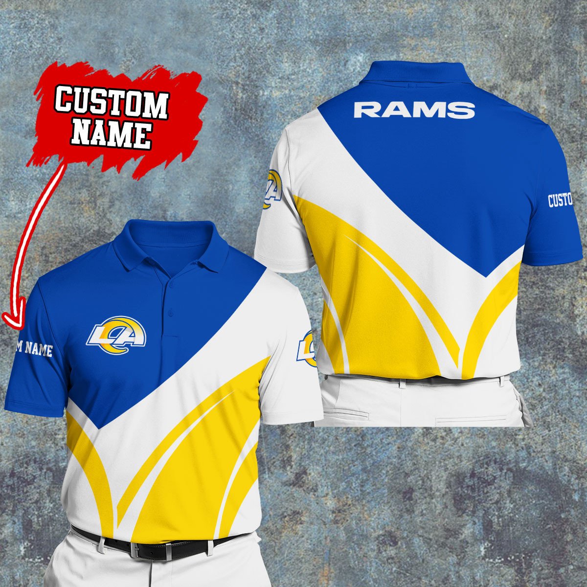 Los Angeles Rams Personalized Men Polo Shirt AZBTPLS000203