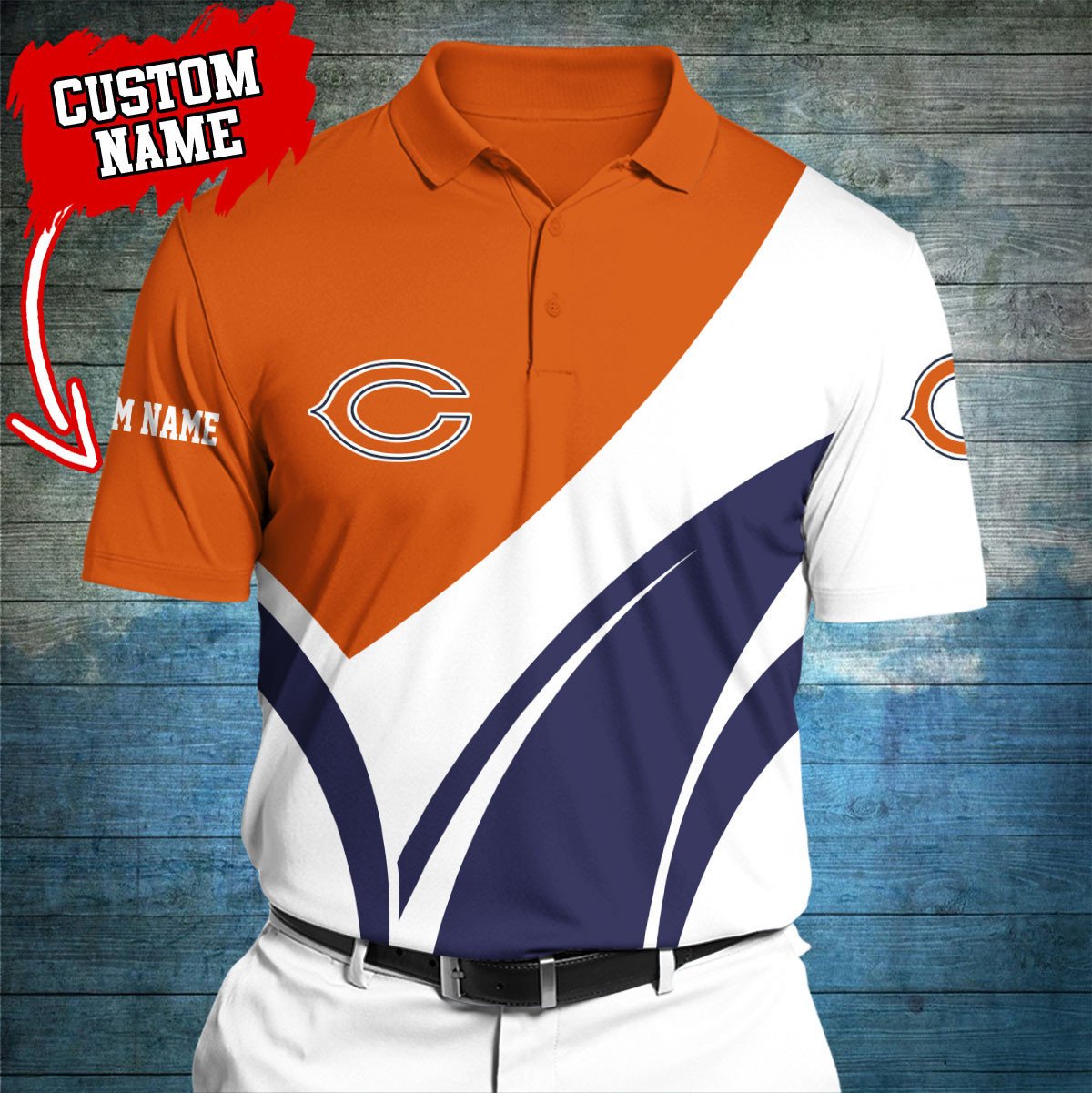 Chicago Bears Personalized Men Polo Shirt AZBTPLS000207