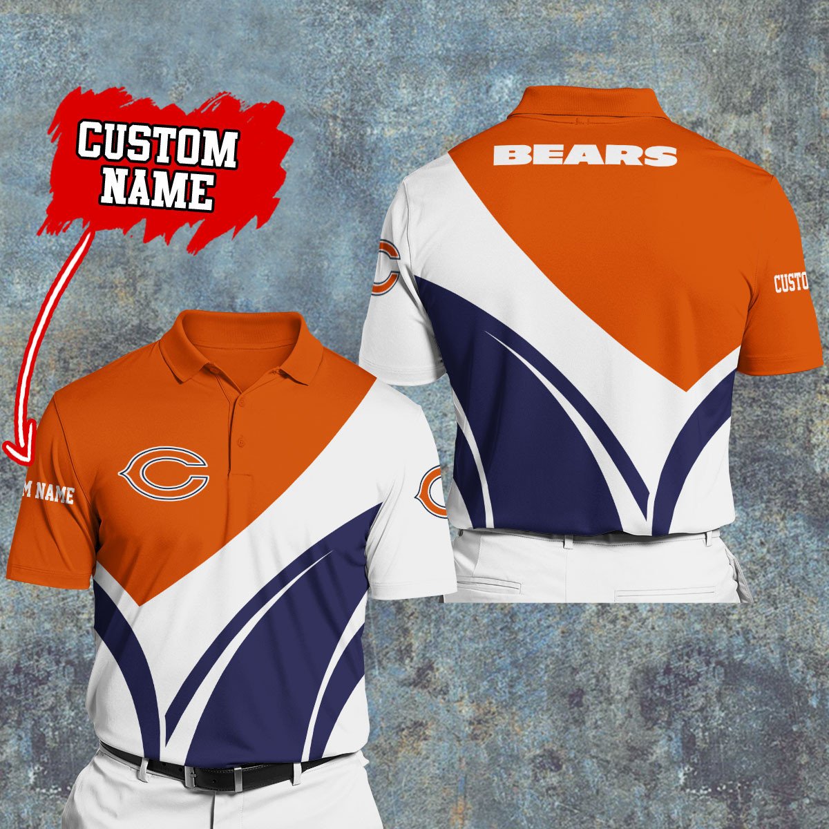 Chicago Bears Personalized Men Polo Shirt AZBTPLS000207