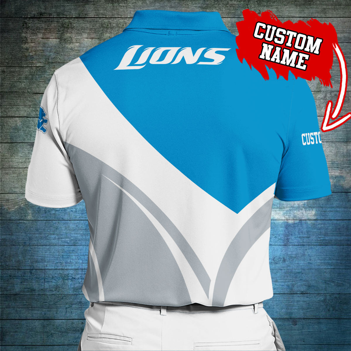Detroit Lions Personalized Men Polo Shirt AZBTPLS000001