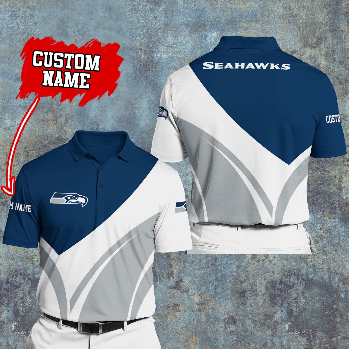 Seattle Seahawks Personalized Men Polo Shirt AZBTPLS000210