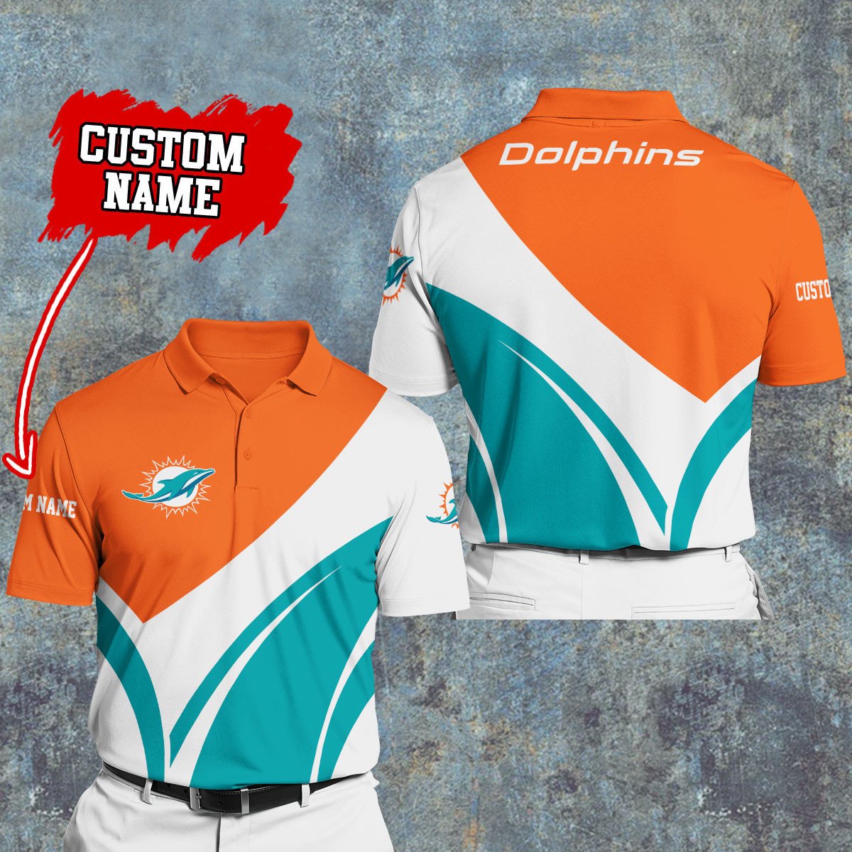 Miami Dolphins Personalized Men Polo Shirt AZBTPLS000209