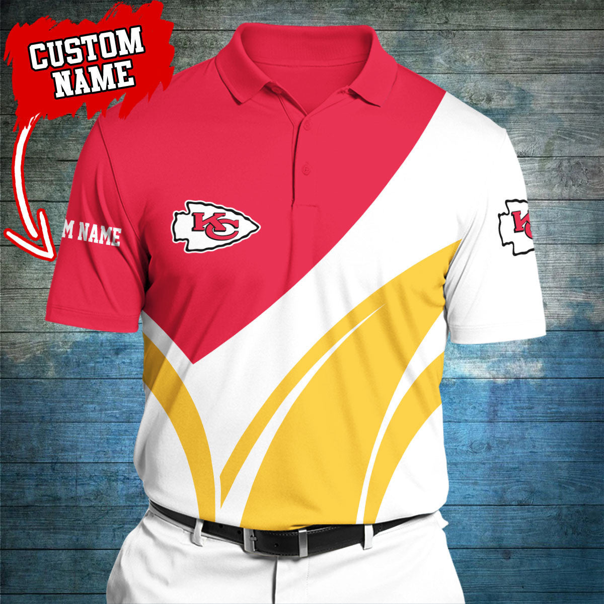 Kansas City Chiefs Personalized Men Polo Shirt AZBTPLS000002
