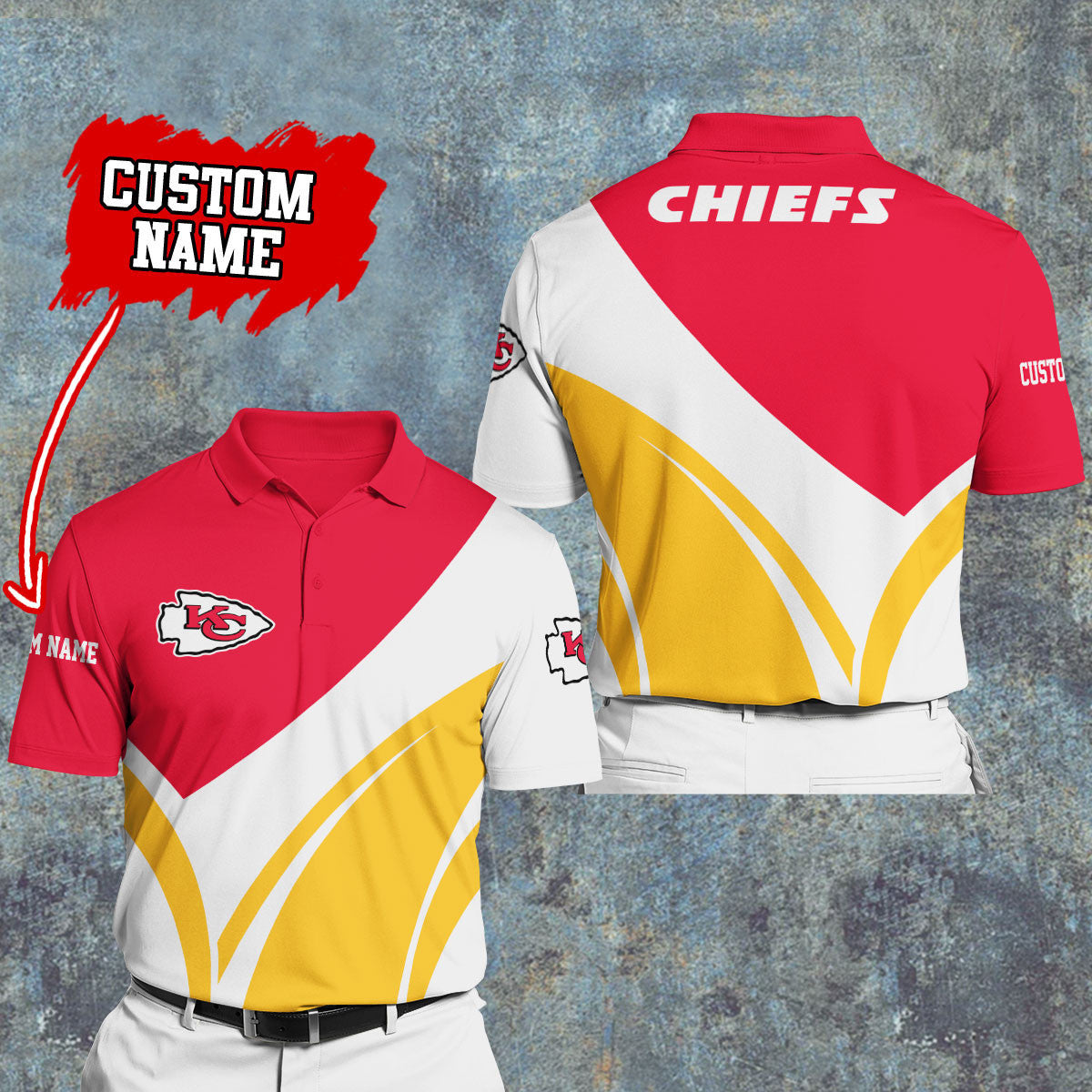 Kansas City Chiefs Personalized Men Polo Shirt AZBTPLS000002