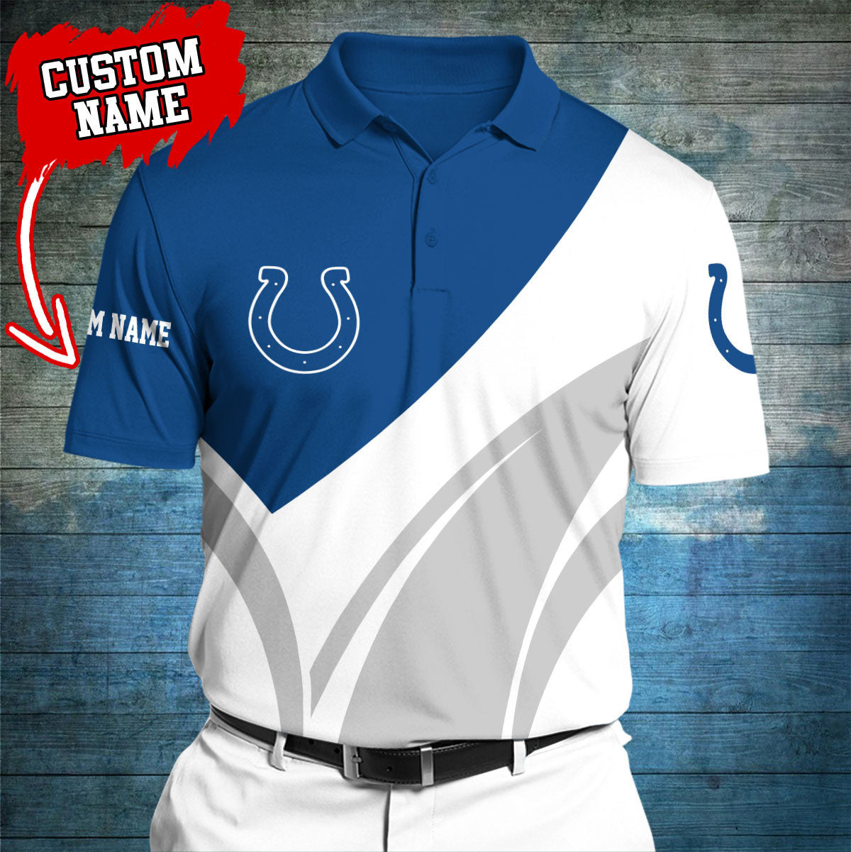Indianapolis Colts Personalized Men Polo Shirt AZBTPLS000007