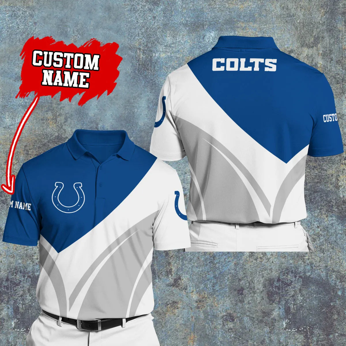 Indianapolis Colts Personalized Men Polo Shirt AZBTPLS000007