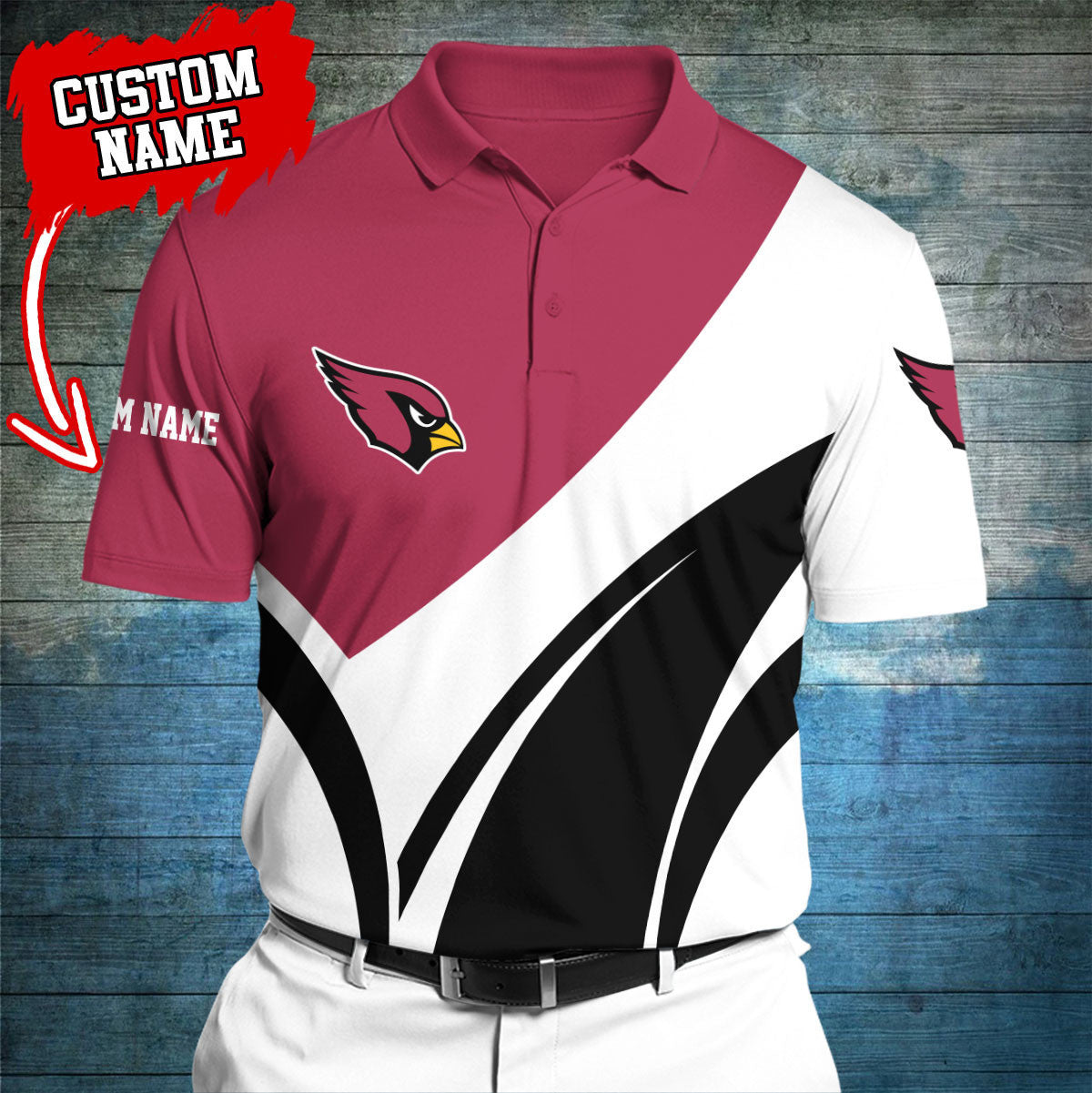 Arizona Cardinals Personalized Men Polo Shirt AZBTPLS000003