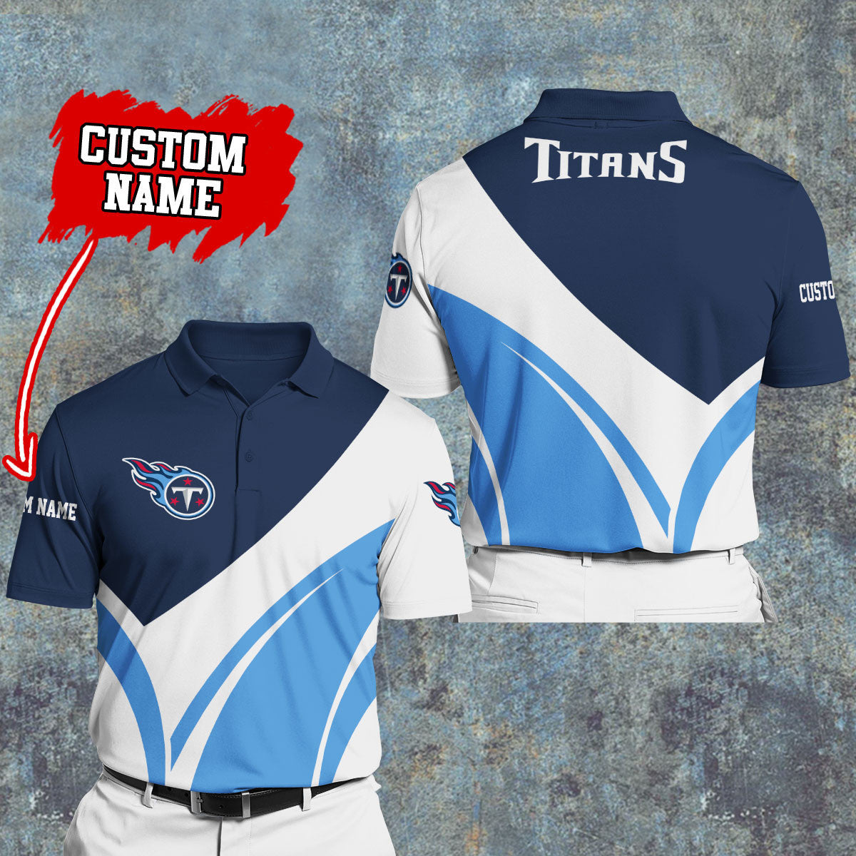Tennessee Titans Personalized Men Polo Shirt AZBTPLS000004