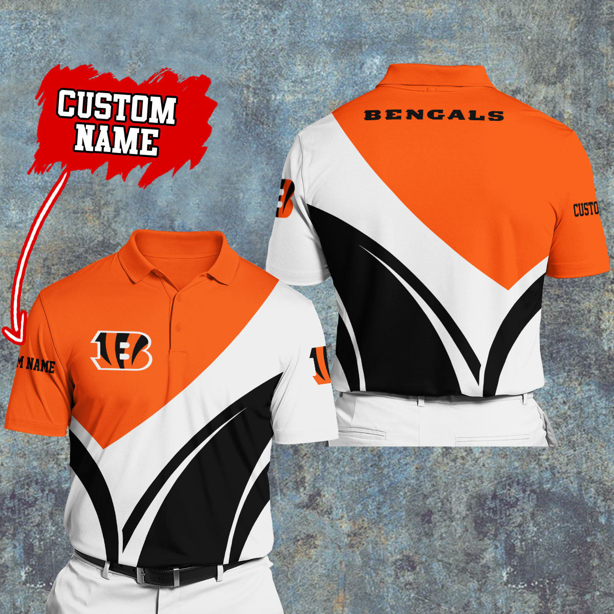 Cincinnati Bengals Personalized Men Polo Shirt AZBTPLS000006