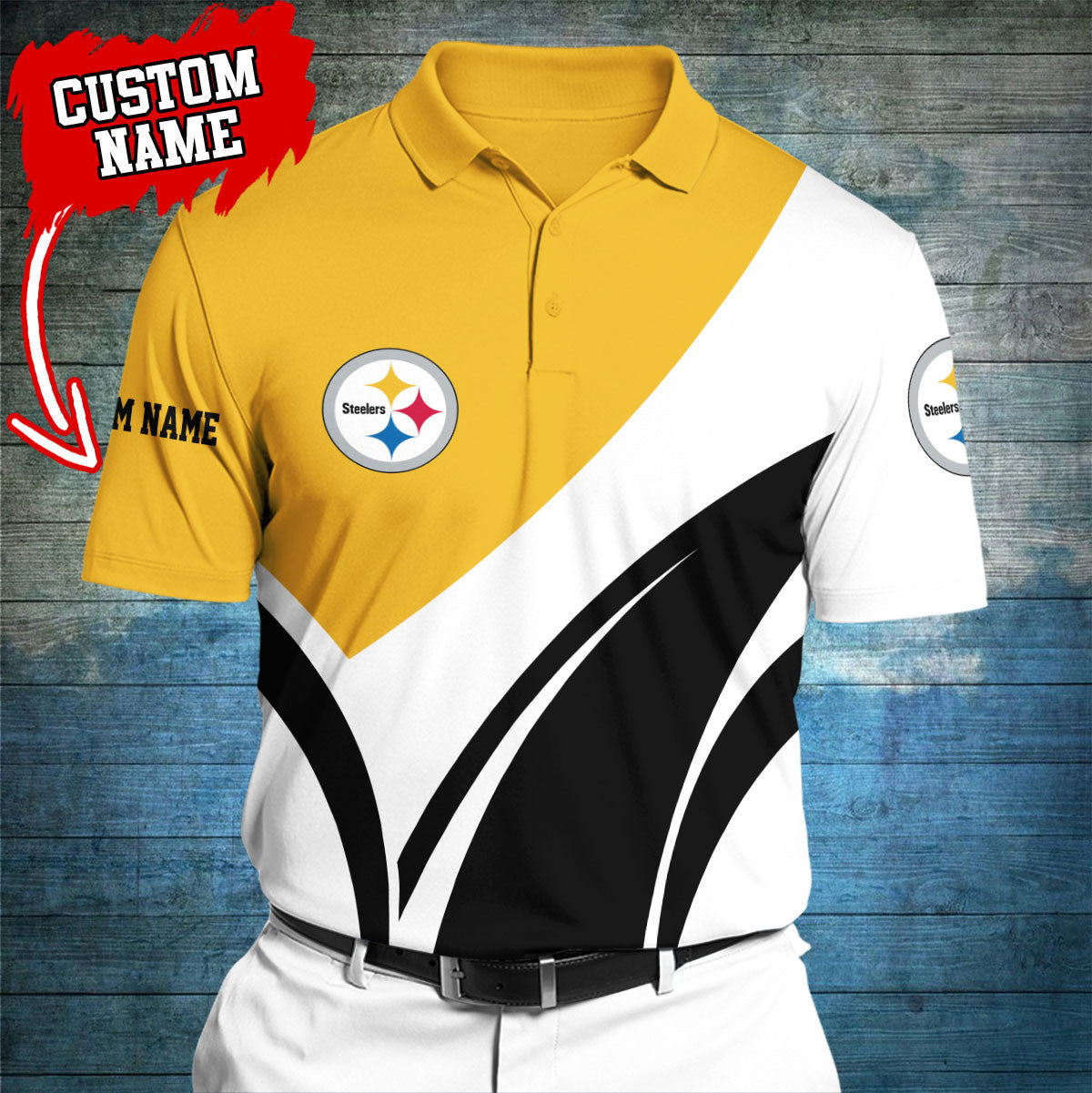 Pittsburgh Steelers Personalized Men Polo Shirt AZBTPLS000008