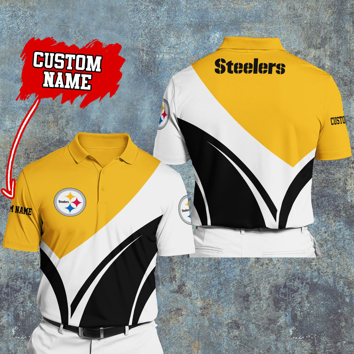 Pittsburgh Steelers Personalized Men Polo Shirt AZBTPLS000008