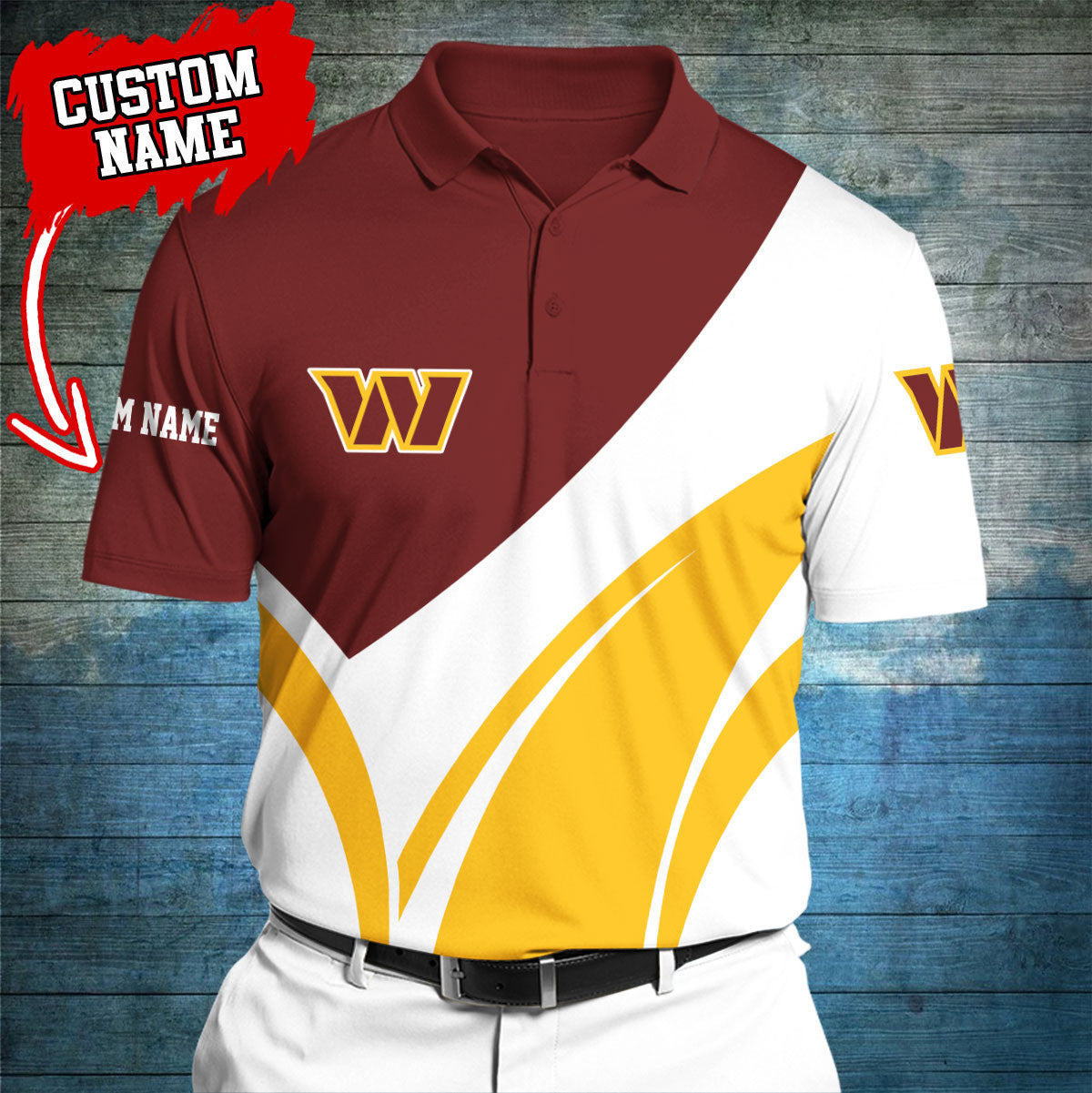 Washington Commanders Personalized Men Polo Shirt AZBTPLS000005