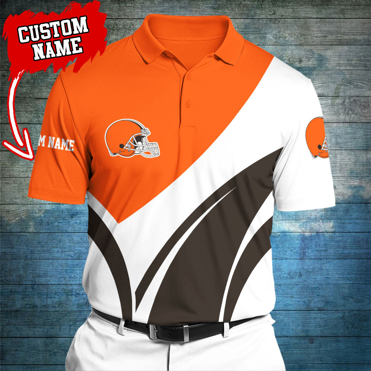 Cleveland Browns Personalized Men Polo Shirt AZBTPLS000010