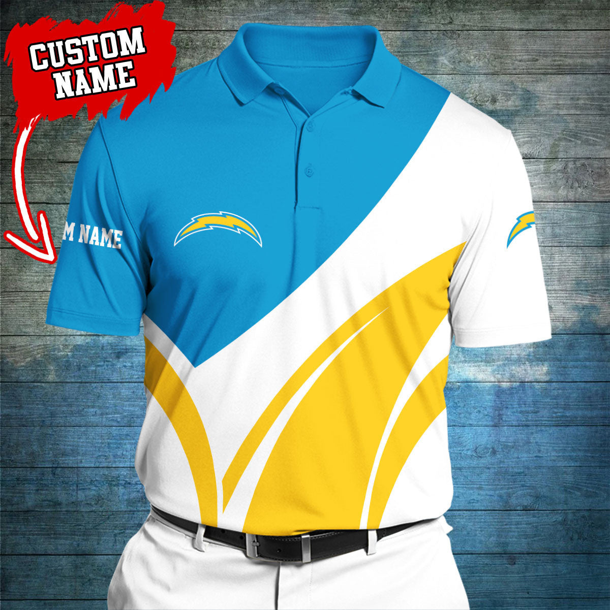 Los Angeles Chargers Personalized Men Polo Shirt AZBTPLS000009