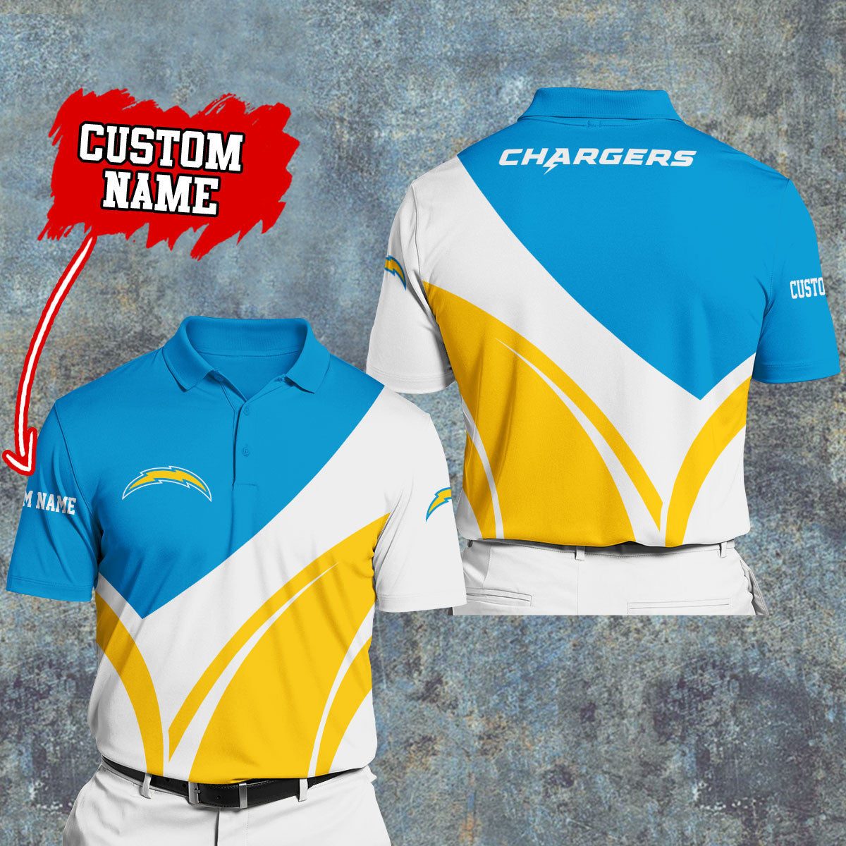 Los Angeles Chargers Personalized Men Polo Shirt AZBTPLS000009