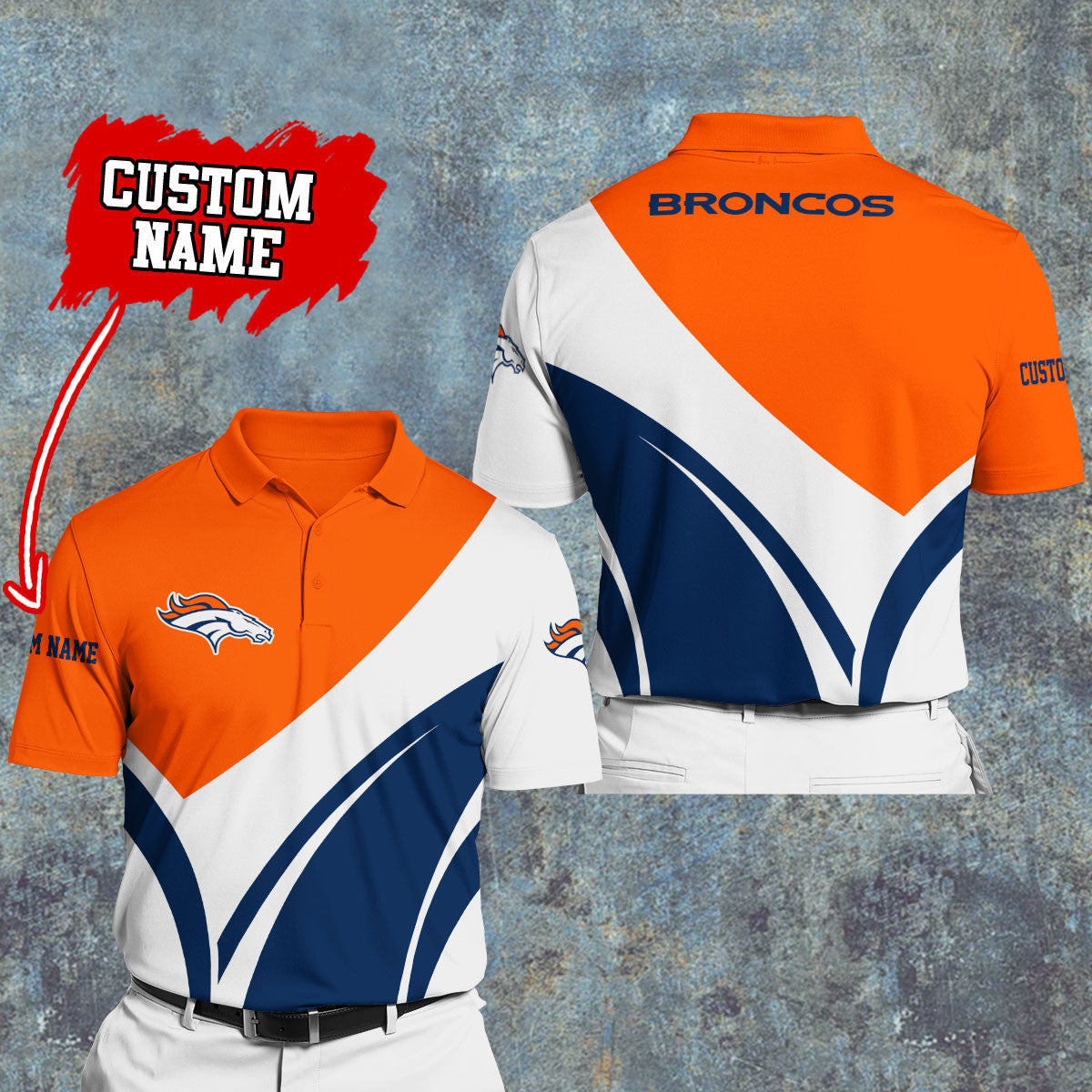 Denver Broncos Personalized Men Polo Shirt AZBTPLS000012