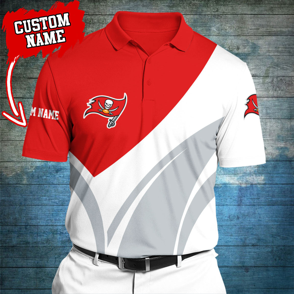 Tampa Bay Buccaneers Personalized Men Polo Shirt AZBTPLS000015