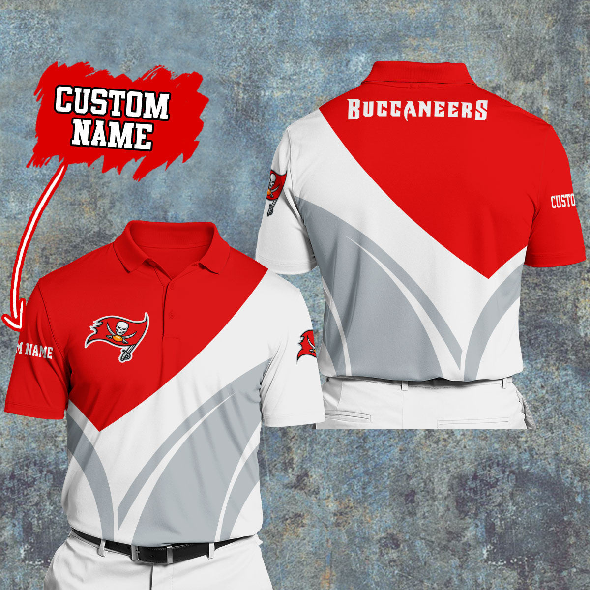 Tampa Bay Buccaneers Personalized Men Polo Shirt AZBTPLS000015
