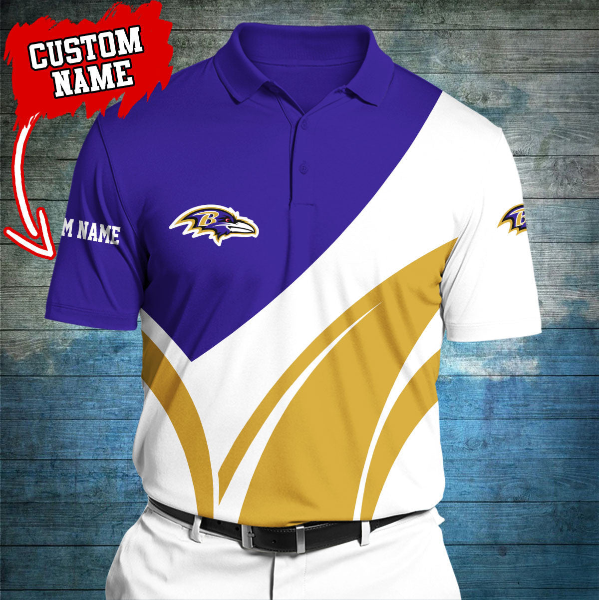 Baltimore Ravens Personalized Men Polo Shirt AZBTPLS000013
