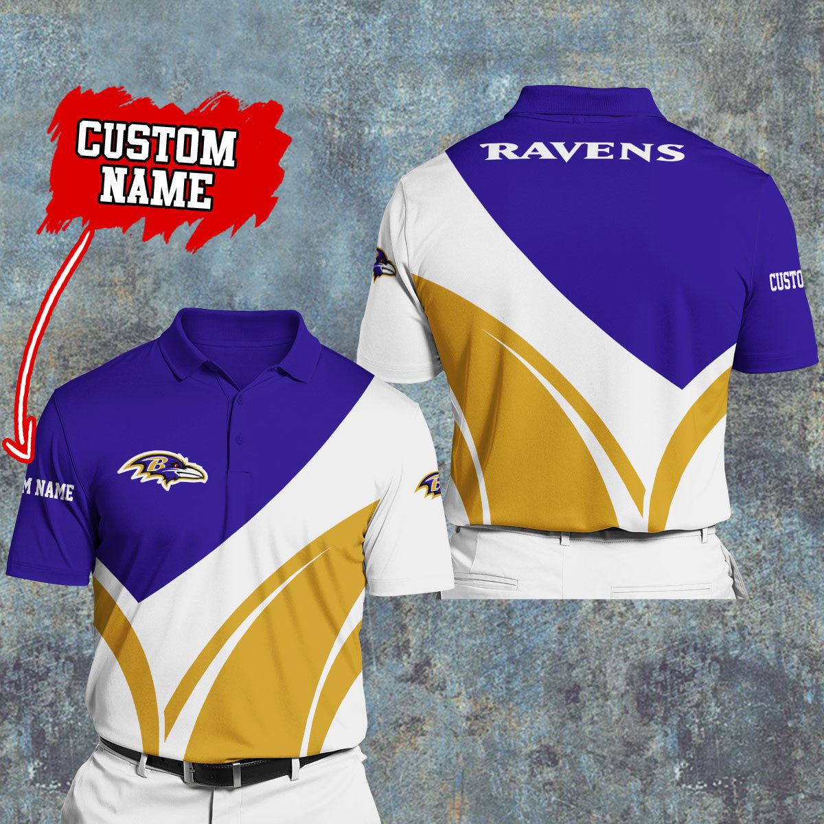Baltimore Ravens Personalized Men Polo Shirt AZBTPLS000013