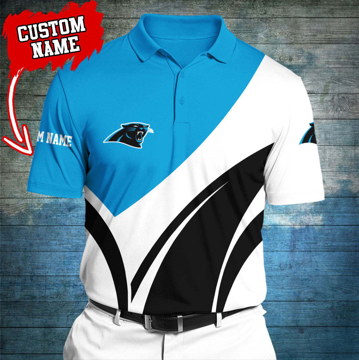 Carolina Panthers Personalized Men Polo Shirt AZBTPLS000016