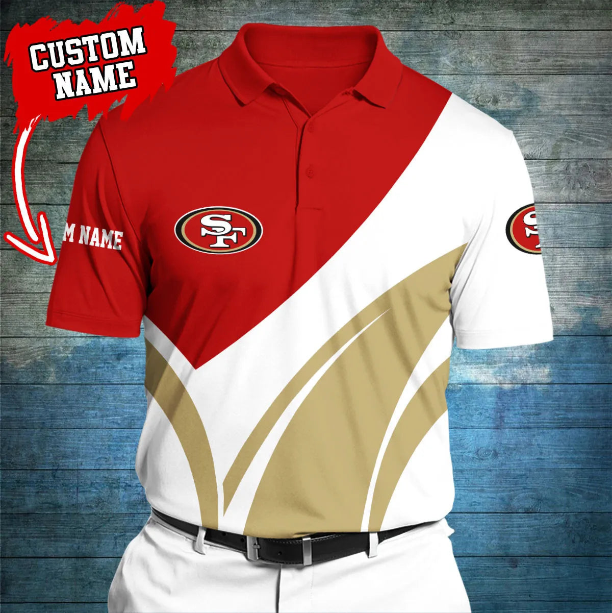 San Francisco 49ers Personalized Men Polo Shirt AZBTPLS000017