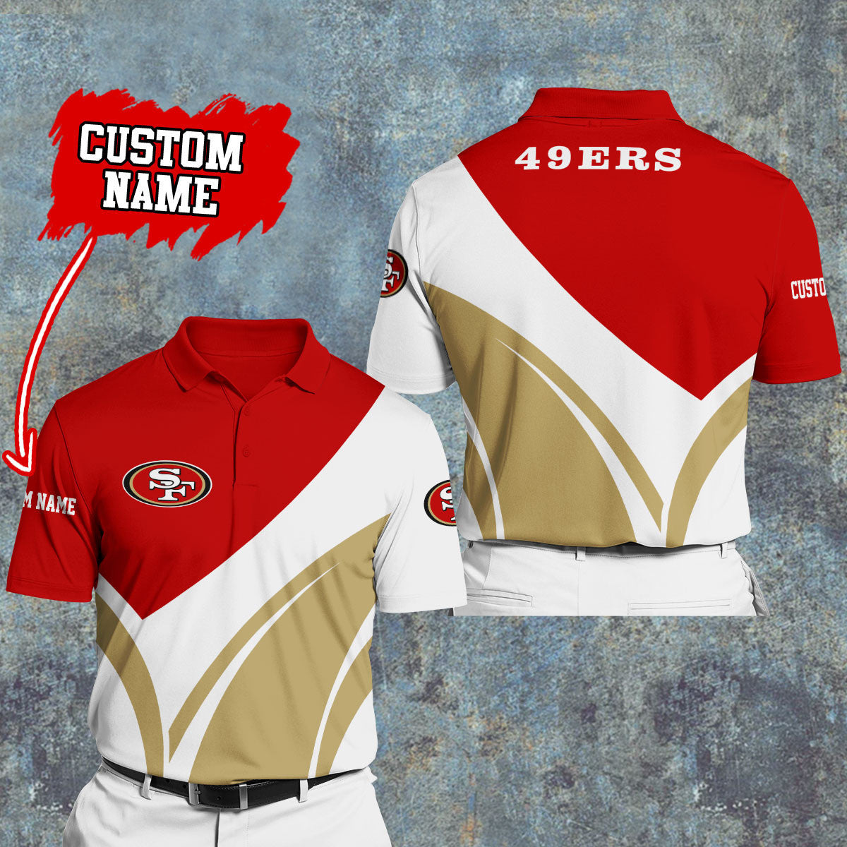San Francisco 49ers Personalized Men Polo Shirt AZBTPLS000017