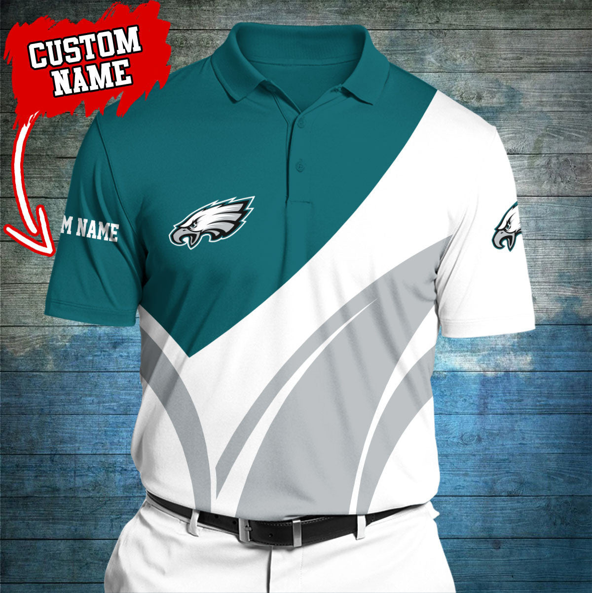 Philadelphia Eagles Personalized Men Polo Shirt AZBTPLS000020