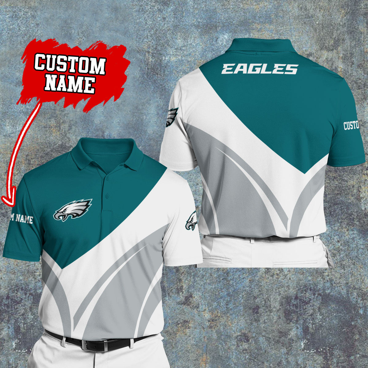 Philadelphia Eagles Personalized Men Polo Shirt AZBTPLS000020
